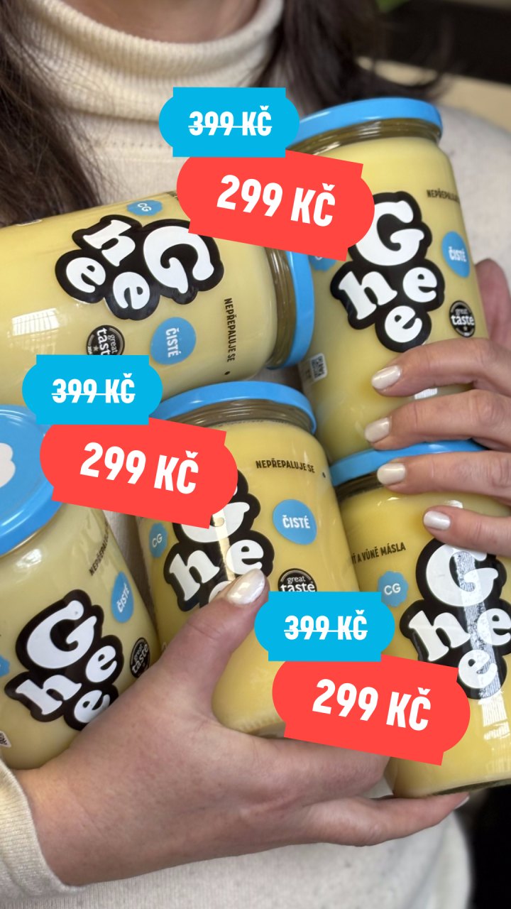 Fotka pro Stories a Reels se sklenicemi Ghee v akční ceně 299 Kč