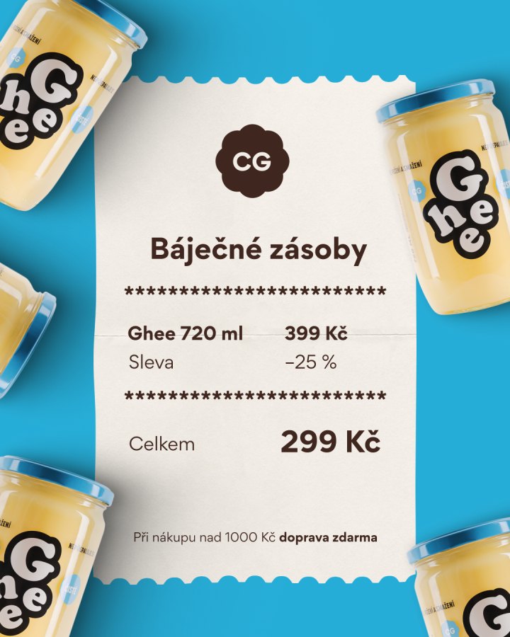 Statický banner akce Báječné zásoby ve stylu účtenky